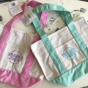 Mini Pastel Tote Bag in Mint or Pink